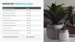 Apresentação de Precificação de Produtos em Powerpoint