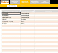 Load image into Gallery viewer, Planilha de Mapeamento de Competencias - Colaborador x Função
